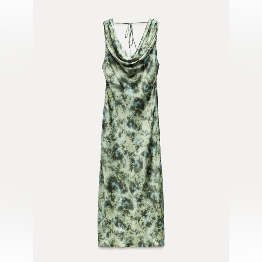 Zara tie dye satin effect dress